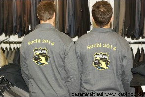 Zwei Pinguine für Socchi 2014: Herberts Vasiljevs und Mitja Robar. 