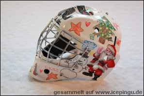 Für einen guten Zweck. Kinder gestalten gemeinsam mit Patrick Klein eine Goalie-Maske für die DKMS. 