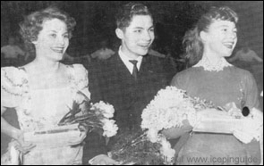 Bei einer Eiskunstlauf-Veranstaltung in der RLH entstand dieses Bild : Carol Heiss, Donald Jackson und Ina Bauer.