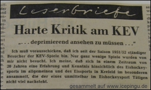 Leserbrief. Harte Kritik am KEV.