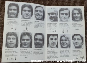 Der Spielplan mit Bildern der Mannschaft.