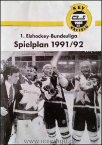 Saison 1991/92 - Faltblatt aus Papier.