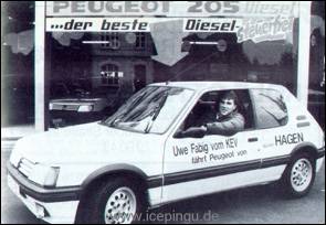 Uwe Fabig fährt Peugeot. 