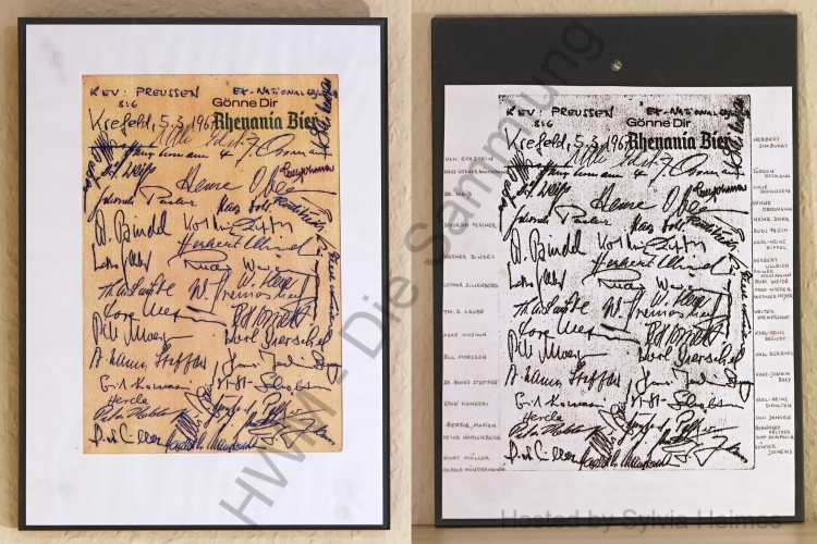 KEV:Preussen 8:6 5.3.1967 Unterschriften Bild im Rahmen