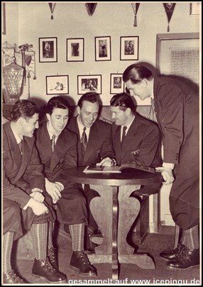 Die Olympiafahrer von 1952. Von links : Karl Bierschel, Georg Pescher, Walter Kremershof, Herbert Schibukat und Heinz Wackers.