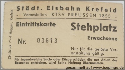Januer 1973 Eintrittskarte Stehplatz.