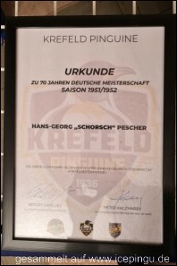 Ehrenurkunde von Herrn Pescher.