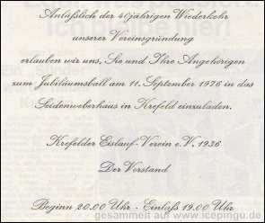 Die Einladung zum KEV-Ball.