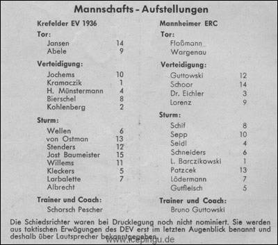 Heft / Programm Saison 60/61