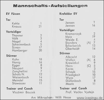 Heft / Programm Saison 69/70