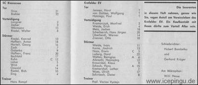 Heft / Programm Saison 70/71