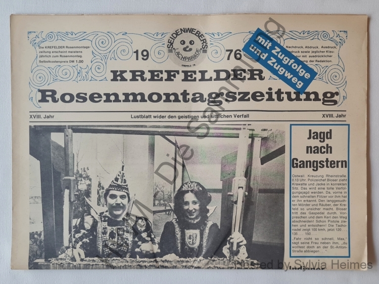 Krefelder Rosenmontagszeitung 1976